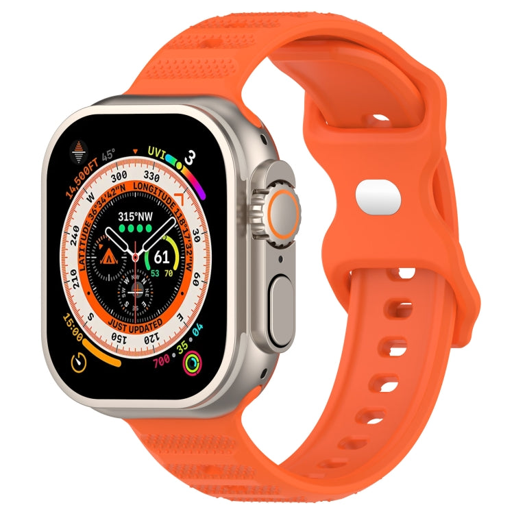 For Apple Watch 3 42mm Reverse Buckle Dot Texture Silicone Watch Band(Orange) - Watch Bands by PMC TechLife | Online Shopping South Africa | PMC TechLife