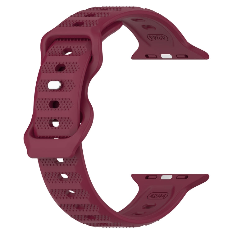 For Apple Watch 2 38mm Reverse Buckle Dot Texture Silicone Watch Band(Wine Red) - Watch Bands by PMC TechLife | Online Shopping South Africa | PMC TechLife