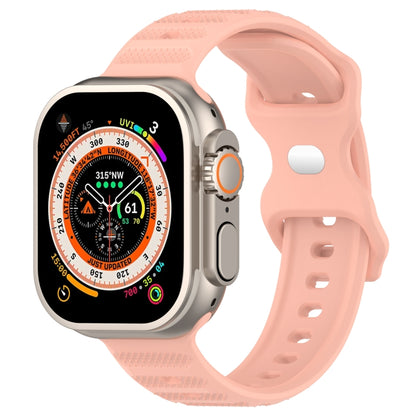 For Apple Watch 38mm Reverse Buckle Dot Texture Silicone Watch Band(Pink) - Watch Bands by PMC Jewellery | Online Shopping South Africa | PMC Jewellery