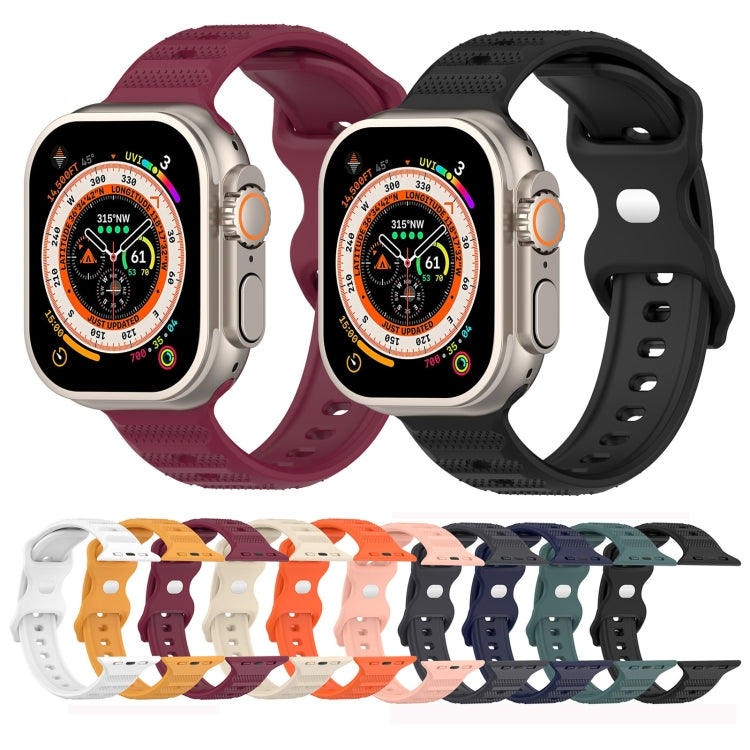 For Apple Watch 8 41mm Reverse Buckle Dot Texture Silicone Watch Band(Midnight Blue) - Watch Bands by PMC TechLife | Online Shopping South Africa | PMC TechLife