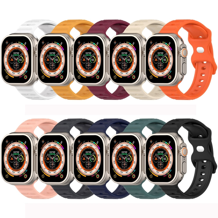 For Apple Watch 38mm Reverse Buckle Dot Texture Silicone Watch Band(Yellow) - Watch Bands by PMC TechLife | Online Shopping South Africa | PMC TechLife