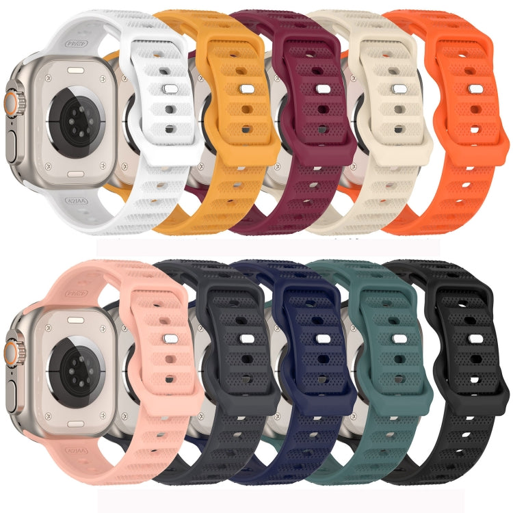 For Apple Watch SE 40mm Reverse Buckle Dot Texture Silicone Watch Band(Wine Red) - Watch Bands by PMC TechLife | Online Shopping South Africa | PMC TechLife