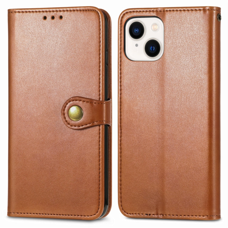 For iPhone 15 Retro Solid Color Buckle Leather Phone Case(Brown) - free shipping - PMC TechLife - Order now!