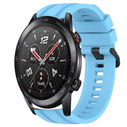 For Huawei Watch GT3 Pro 46mm Long & Short Sports Solid Color Silicone Watch Band Set(Sky Blue) - Watch Bands by PMC Jewellery | Online Shopping South Africa | PMC Jewellery