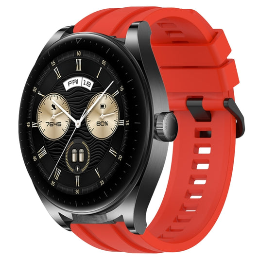 For Huawei Watch GT3  46mm Long & Short Sports Solid Color Silicone Watch Band Set(Red) - Watch Bands by PMC Jewellery | Online Shopping South Africa | PMC Jewellery