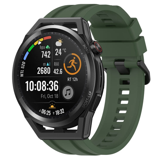 For Huawei Watch Buds Long & Short Sports Solid Color Silicone Watch Band Set(Dark Green) - Watch Bands by PMC Jewellery | Online Shopping South Africa | PMC Jewellery