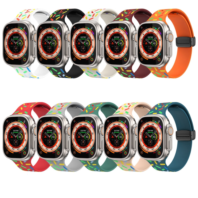 For Apple Watch 3 38mm Rainbow Dots Silicone Magnetic Black Buckle Watch Band(Blue) - Watch Bands by PMC Jewellery | Online Shopping South Africa | PMC Jewellery