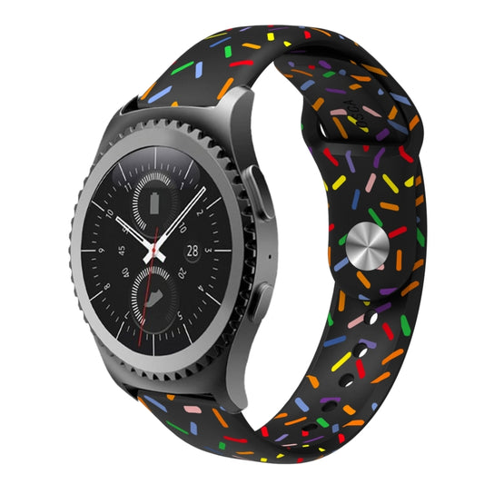 For Samsung Galaxy watch Active 40mm Sports Rainbow Dots Silicone Buckle Watch Band(Black) - Watch Bands by PMC Jewellery | Online Shopping South Africa | PMC Jewellery