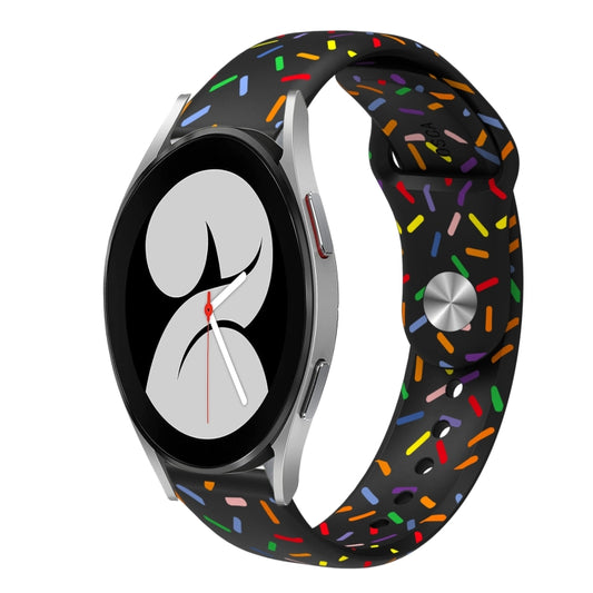 For Samsung Galaxy Gear Sport Sports Rainbow Dots Silicone Buckle Watch Band(Black) - Watch Bands by PMC Jewellery | Online Shopping South Africa | PMC Jewellery