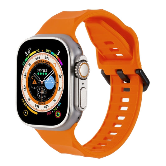 For Apple Watch 8 45mm Ripple Silicone Sports Watch Band(Orange) - Watch Bands by PMC Jewellery | Online Shopping South Africa | PMC Jewellery