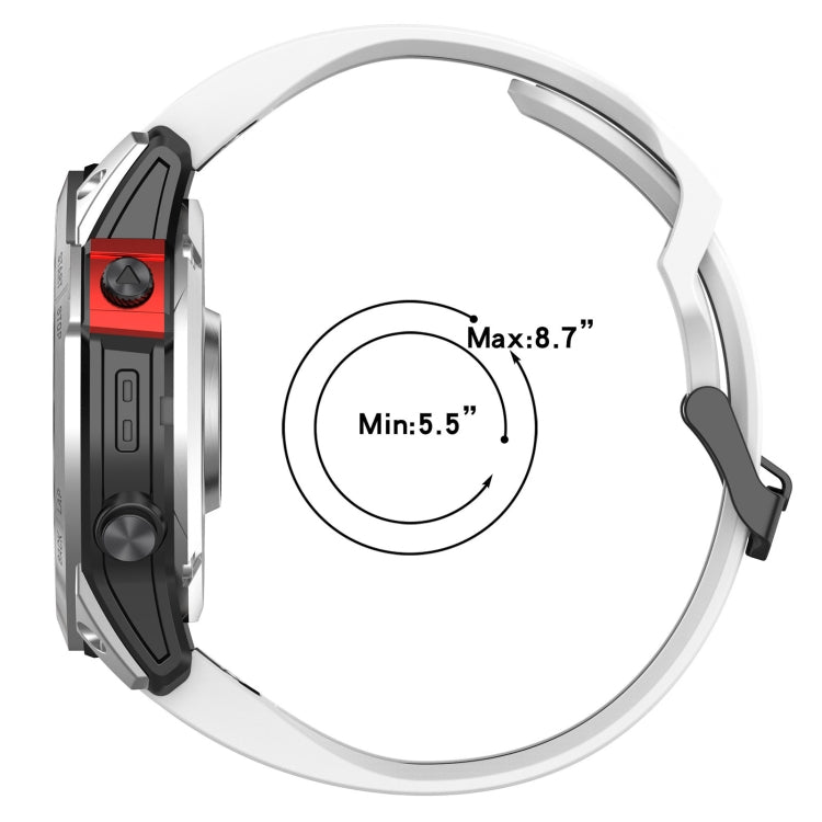 For Garmin Fenix 6 22mm Two-Color Reverse Buckle Silicone Watch Band(Blue+White) - Watch Bands by PMC TechLife | Online Shopping South Africa | PMC TechLife