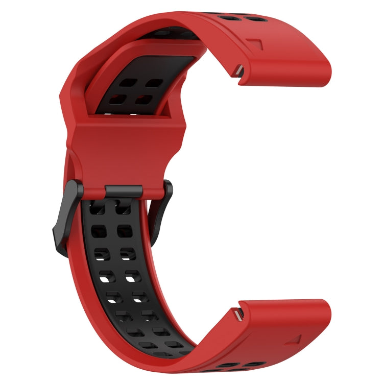 For Garmin Fenix 5X Plus 26mm Two-Color Reverse Buckle Silicone Watch Band(Red+Black) - Watch Bands by PMC Jewellery | Online Shopping South Africa | PMC Jewellery