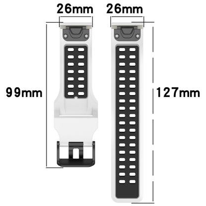 For Garmin Fenix 5X Plus 26mm Two-Color Reverse Buckle Silicone Watch Band(Black+Grey) - Watch Bands by PMC Jewellery | Online Shopping South Africa | PMC Jewellery