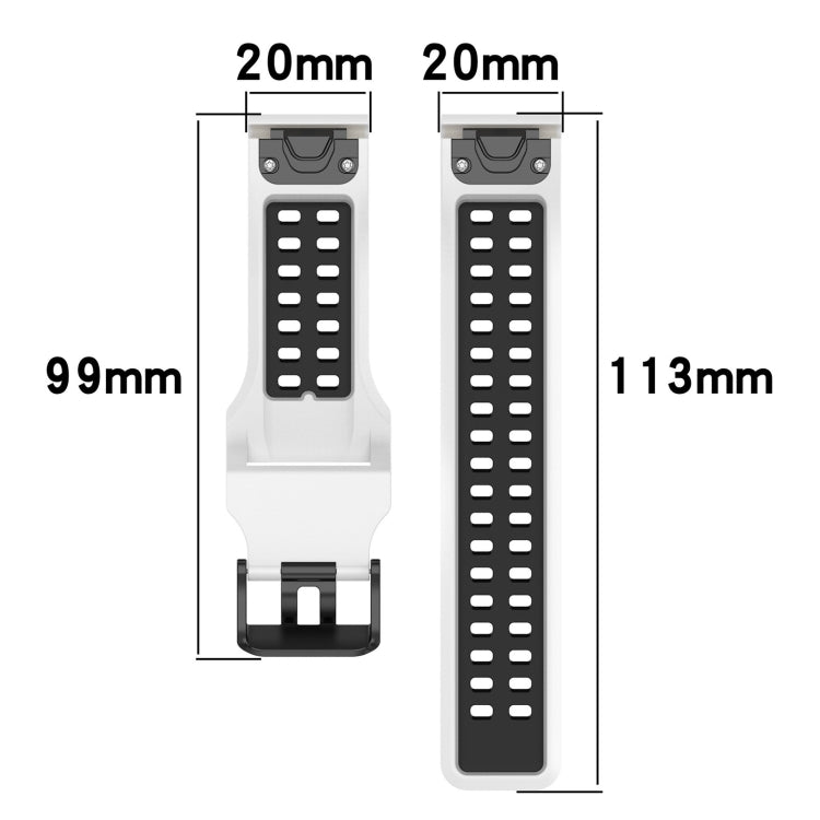 For Garmin Instinct 2S 20mm Two-Color Reverse Buckle Silicone Watch Band(Grey+Yellow) - Watch Bands by PMC Jewellery | Online Shopping South Africa | PMC Jewellery