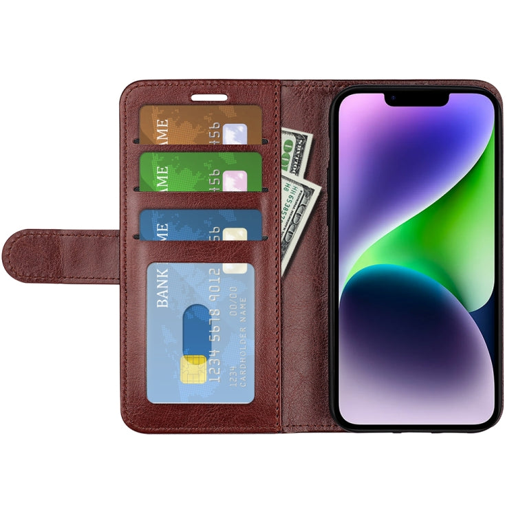 For iPhone 15 R64 Texture Horizontal Flip Leather Phone Case(Brown) - free shipping - PMC TechLife - Order now!
