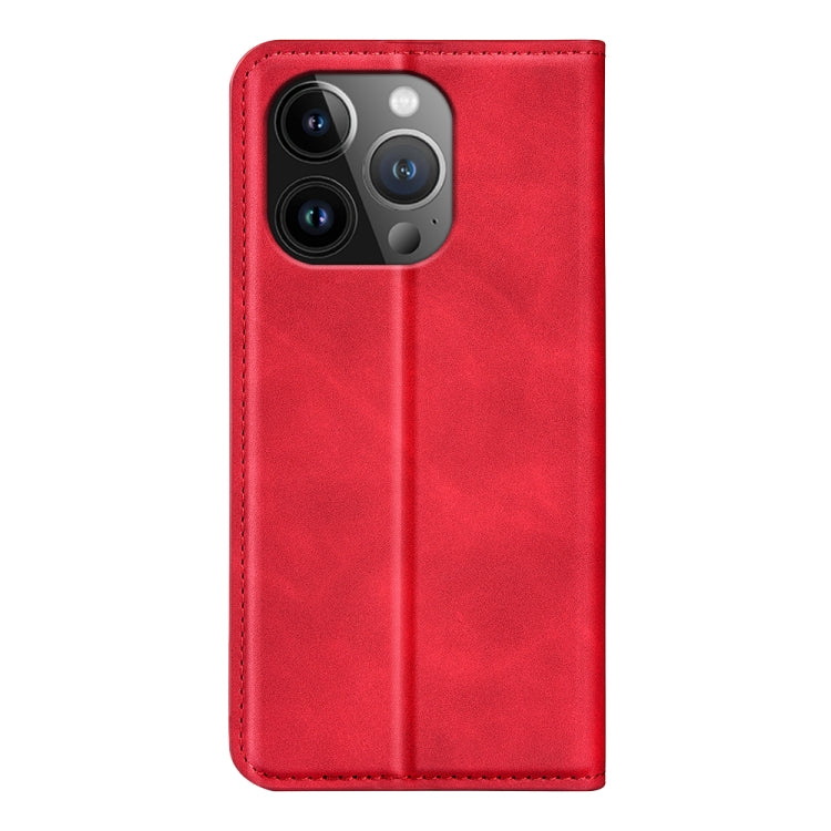 For iPhone 15 Pro Max Retro-skin Magnetic Suction Leather Phone Case(Red) - free shipping - PMC TechLife - Order now!