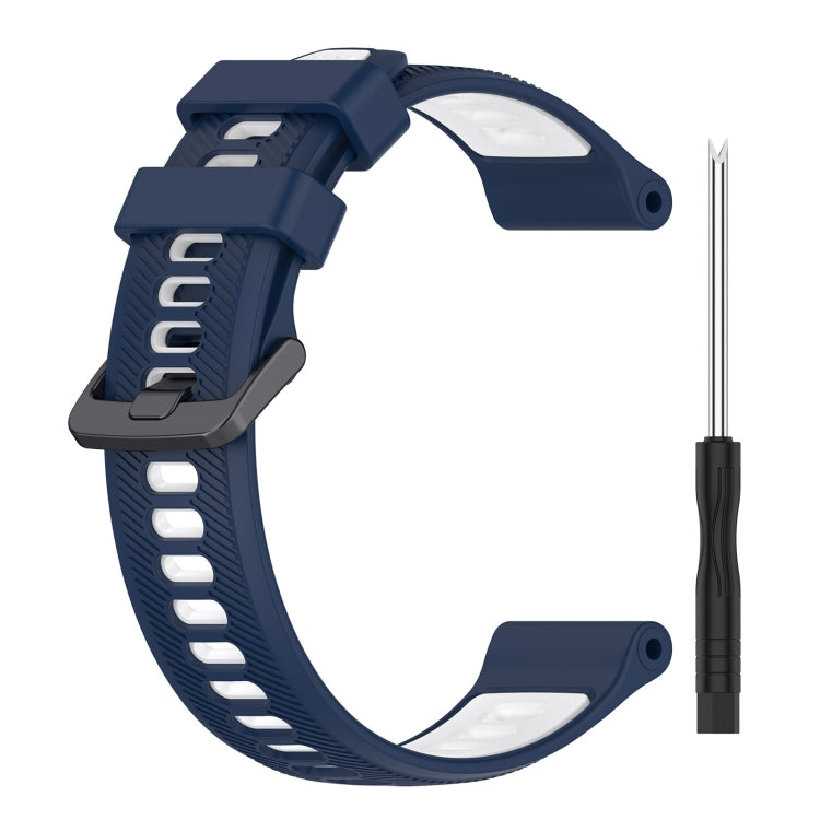 For Garmin Instinct Sports Two-Color Silicone Watch Band(Midnight Blue+White) - Watch Bands by PMC Jewellery | Online Shopping South Africa | PMC Jewellery