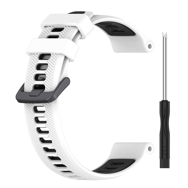 For Garmin Approach S62 Sports Two-Color Silicone Watch Band(White+Black) - Watch Bands by PMC Jewellery | Online Shopping South Africa | PMC Jewellery