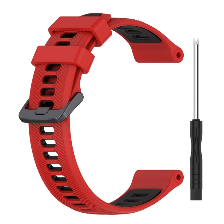 For Garmin Fenix 5 Sports Two-Color Silicone Watch Band(Red+Black) - Watch Bands by PMC Jewellery | Online Shopping South Africa | PMC Jewellery