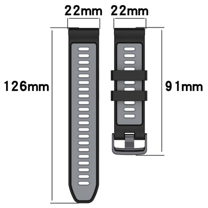 For Garmin Descent G1 Sports Two-Color Silicone Watch Band(Black+Yellow) - Watch Bands by PMC Jewellery | Online Shopping South Africa | PMC Jewellery