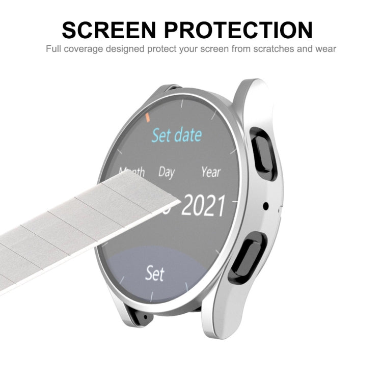 For Samsung Galaxy Watch6 40mm ENKAY Hat-Prince Full Coverage Electroplated Soft TPU Case with Screen Protection(Silver) - Watch Cases by ENKAY | Online Shopping South Africa | PMC Jewellery