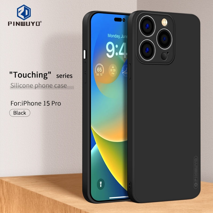 For iPhone 15 Pro PINWUYO Sense Series Liquid Silicone TPU Phone Case(Black) - free shipping - PMC TechLife - Order now!