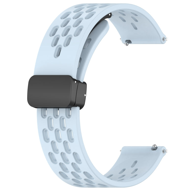 Compatible with Garmin Compatible witherunner 645 20mm Folding Magnetic Clasp Silicone Watch Band(Light Blue) - free shipping - PMC TechLife - Order now!