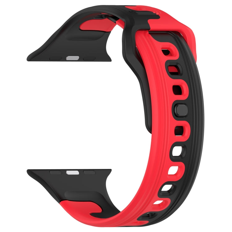 For Apple Watch 2 38mm Double Color Silicone Watch Band(Black+Red) - Watch Bands by PMC TechLife | Online Shopping South Africa | PMC TechLife