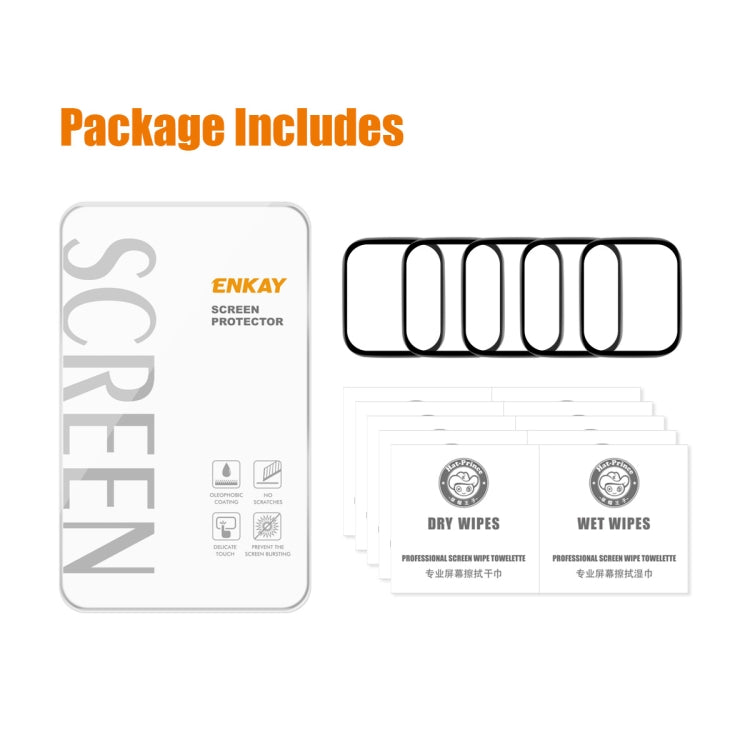 For Amazfit Bip 5 / Bip 5 Pro 5pcs ENKAY 3D Full Coverage Soft PC Edge PMMA HD Screen Film - Screen Protector by ENKAY | Online Shopping South Africa | PMC TechLife | Buy Now Pay Later Mobicred