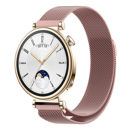 For Huawei Watch GT4 41mm Milan Magnetic Steel Mesh Watch Band(Pink) - Watch Bands by PMC Jewellery | Online Shopping South Africa | PMC Jewellery