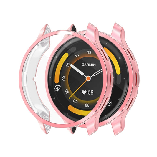 For Garmin Venu 3 ENKAY Hat-Prince Full Coverage Electroplated TPU Watch Case with Screen Protection(Pink) - Watch Cases by ENKAY | Online Shopping South Africa | PMC Jewellery