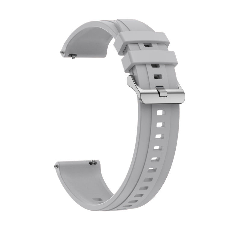 For Huawei Watch GT4 41mm Tire Pattern Silver Buckle Silicone Watch Band(Light Gray) - Watch Bands by PMC TechLife | Online Shopping South Africa | PMC TechLife