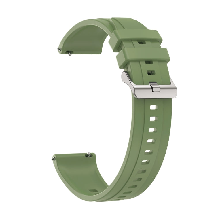 For Huawei Watch GT3 Pro 46mm Tire Pattern Silver Buckle Silicone Watch Band(Green) - Watch Bands by PMC TechLife | Online Shopping South Africa | PMC TechLife
