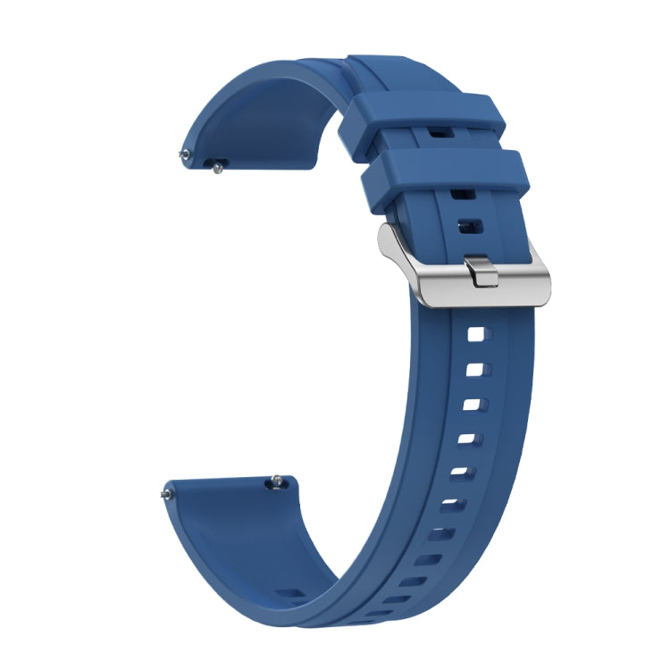 For Huawei Watch 3 / 3 Pro Tire Pattern Silver Buckle Silicone Watch Band(Blue) - Watch Bands by PMC TechLife | Online Shopping South Africa | PMC TechLife