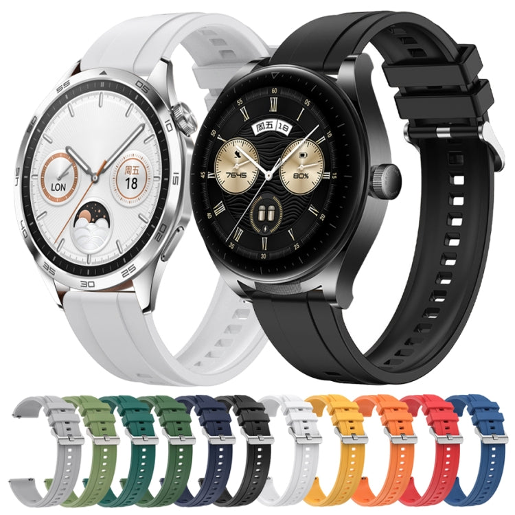 For Huawei Watch 4 Pro Tire Pattern Silver Buckle Silicone Watch Band(Red) - Watch Bands by PMC TechLife | Online Shopping South Africa | PMC TechLife