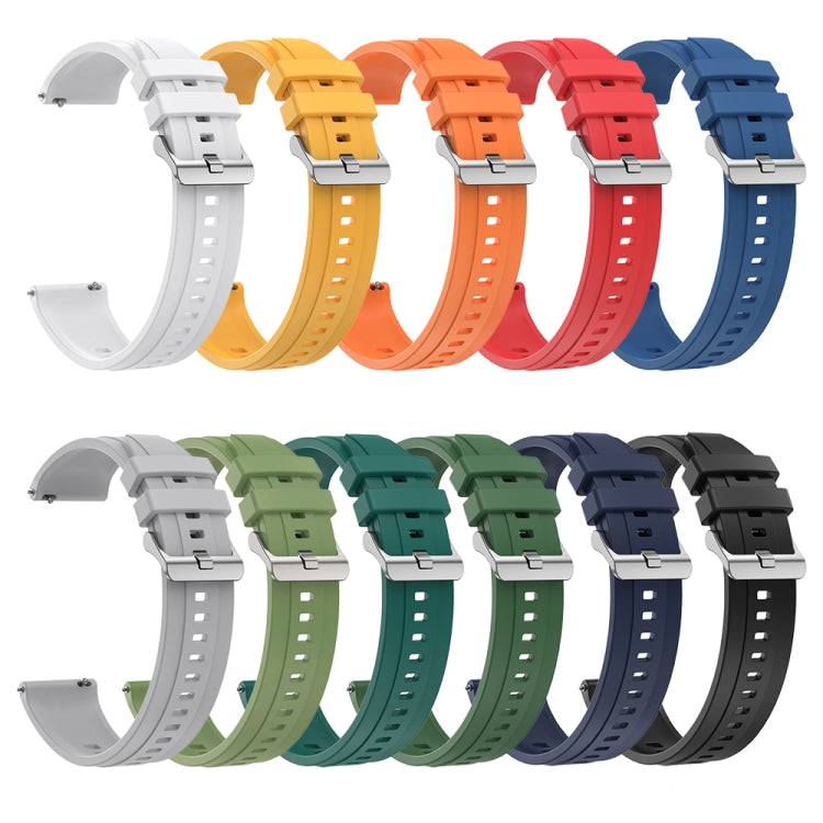 For Huawei Watch3 Pro New / GT Runner Tire Pattern Silver Buckle Silicone Watch Band(Green) - Watch Bands by PMC TechLife | Online Shopping South Africa | PMC TechLife