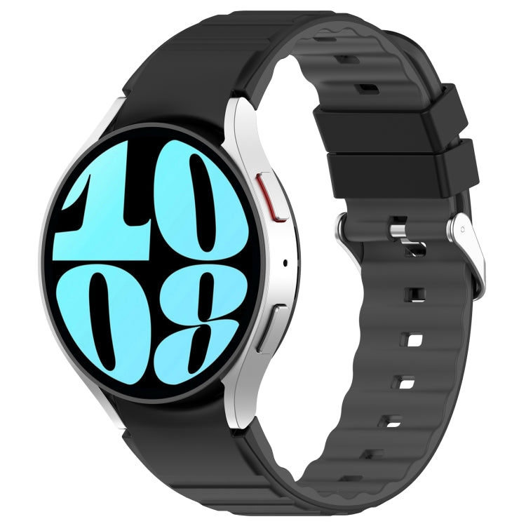 For Samsung Galaxy Watch 6 Classic Two Color Horizontal Silicone Watch Band(Black Grey) - free shipping - PMC TechLife - Order now!