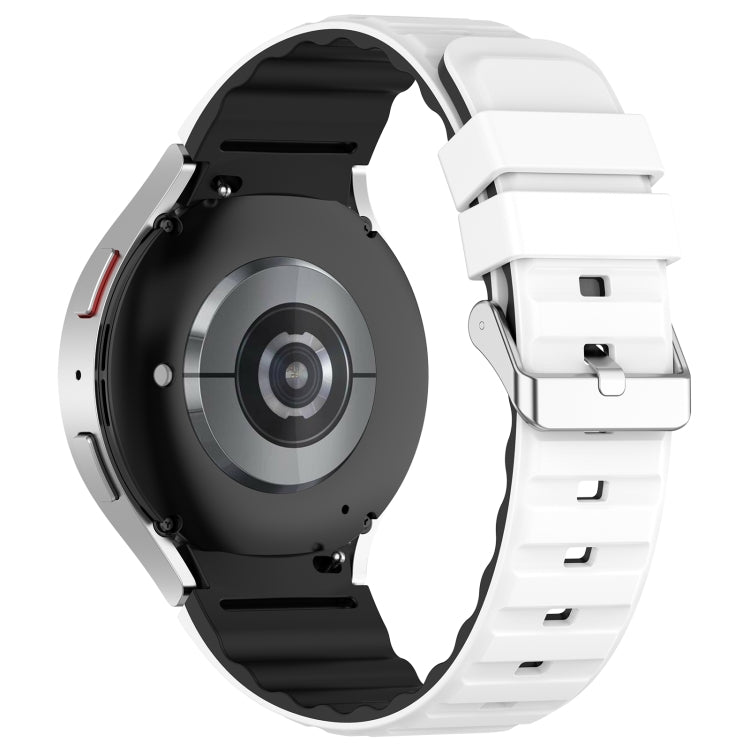 For Samsung Galaxy Watch 6 Two Color Horizontal Silicone Watch Band(White Black) - Watch Bands by PMC TechLife | Online Shopping South Africa | PMC TechLife