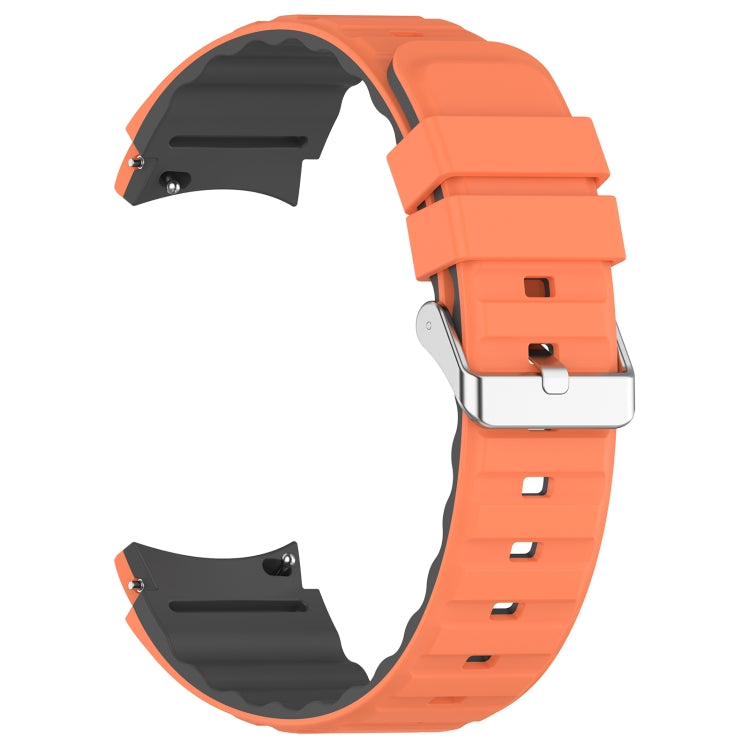 For Samsung Galaxy Watch 3 41mm Two Color Horizontal Silicone Watch Band(Orange Grey) - Watch Bands by PMC TechLife | Online Shopping South Africa | PMC TechLife