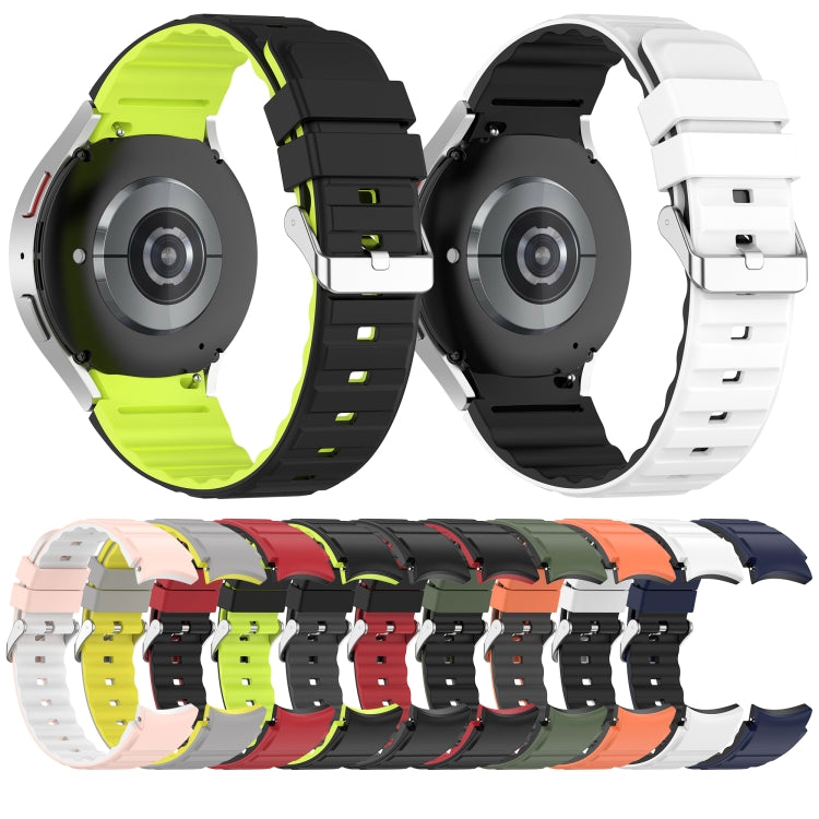For Samsung Galaxy Watch 3 41mm Two Color Horizontal Silicone Watch Band(Red Black) - Watch Bands by PMC TechLife | Online Shopping South Africa | PMC TechLife