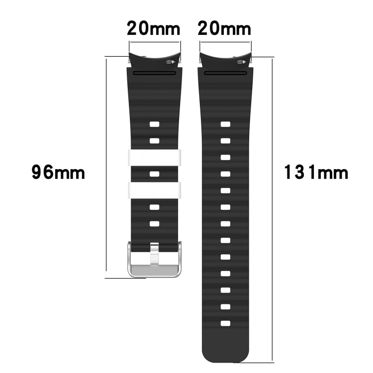For Samsung Galaxy Watch 6 Two Color Horizontal Silicone Watch Band(Pink White) - Watch Bands by PMC TechLife | Online Shopping South Africa | PMC TechLife