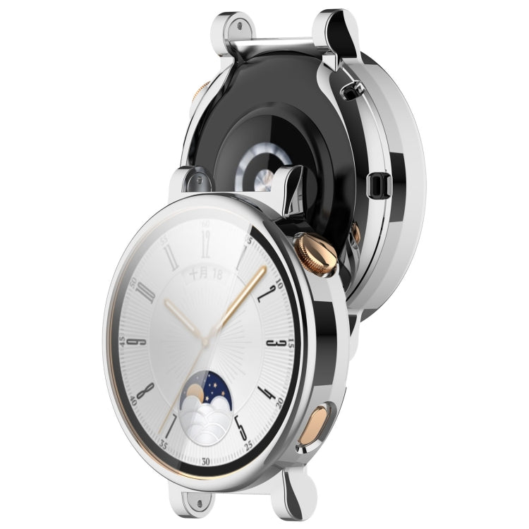 For Huawei Watch GT4 41mm Full Coverage TPU Electroplated Watch Protective Case(Silver) - Watch Cases by PMC TechLife | Online Shopping South Africa | PMC TechLife