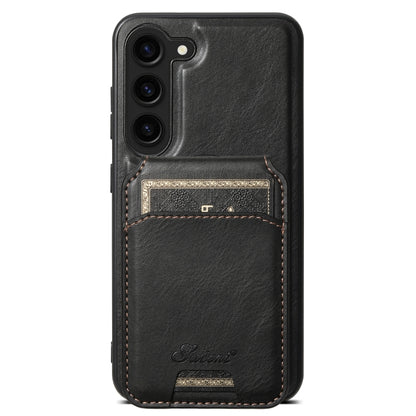 For Samsung Galaxy S23 5G Suteni H15 MagSafe Oil Eax Leather Detachable Wallet Back Phone Case(Black) - Galaxy S23 5G Cases by Suteni | Online Shopping South Africa | PMC Jewellery