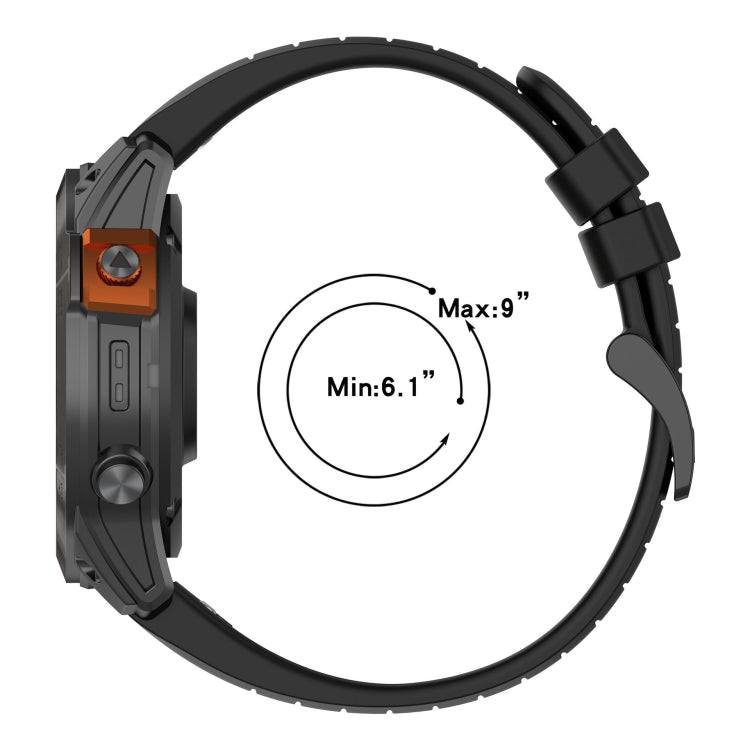 Compatible with Garmin Fenix 5X Sapphire 26mm Quick Release Silicone Watch Band(Black) - Watch Bands by PMC TechLife | Online Shopping South Africa | PMC TechLife | Buy Now Pay Later Mobicred