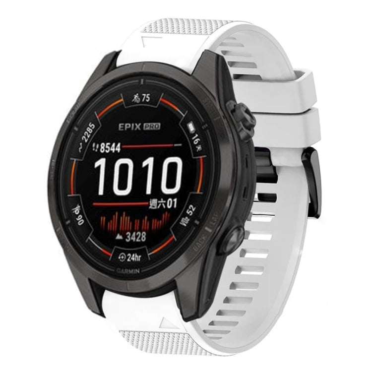 Compatible with Garmin Epix Pro 47mm 22mm Quick Release Silicone Watch Band(White) - Watch Bands by PMC TechLife | Online Shopping South Africa | PMC TechLife | Buy Now Pay Later Mobicred