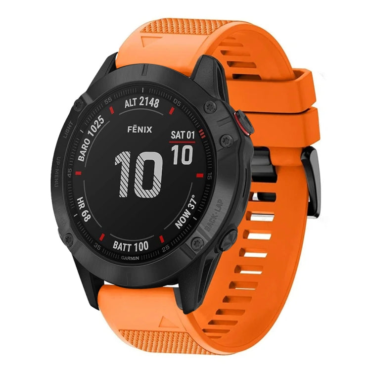 Compatible with Garmin Fenix 6 Sapphire 22mm Quick Release Silicone Watch Band(Orange) - Watch Bands by PMC TechLife | Online Shopping South Africa | PMC TechLife | Buy Now Pay Later Mobicred