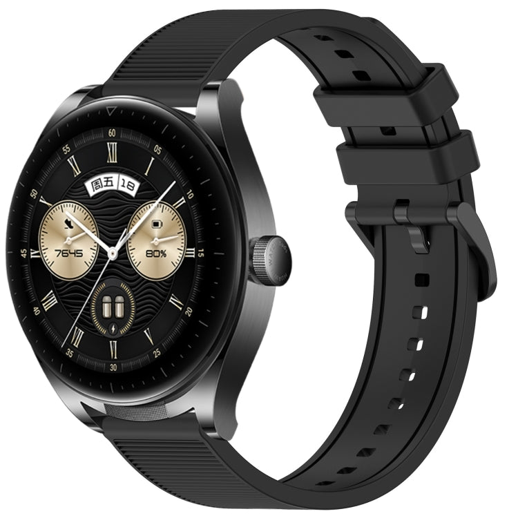 For Huawei Watch Buds 22mm Textured Silicone Solid Color Watch Band(Black) - Watch Bands by PMC TechLife | Online Shopping South Africa | PMC TechLife | Buy Now Pay Later Mobicred
