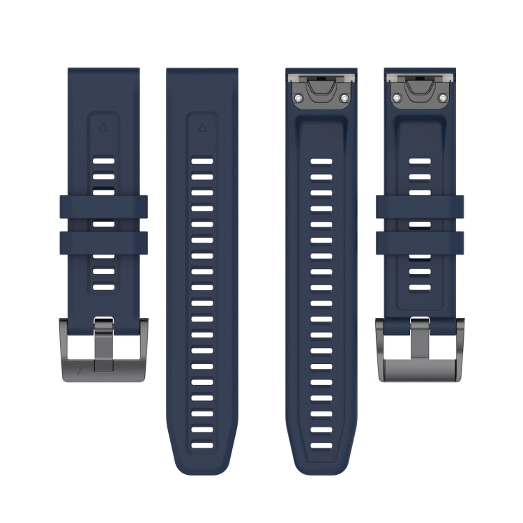 Compatible with Garmin Fenix 7 Pro Solid Color Black Buckle Silicone Quick Release Watch Band(Dark Blue) - free shipping - PMC TechLife - Order now!