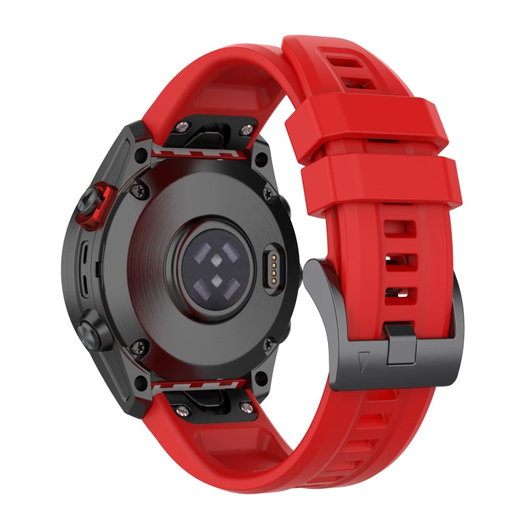 Compatible with Garmin Epix Gen2 / Epix Pro Gen2 47mm Solid Color Black Buckle Silicone Quick Release Watch Band(Red) - free shipping - PMC TechLife - Order now!