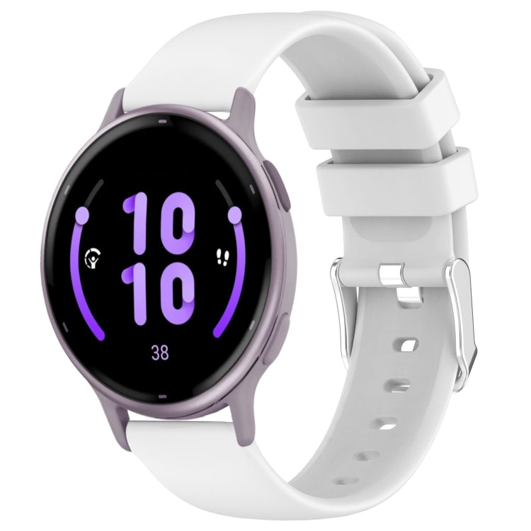 Compatible with Garmin Active 5 20mm Smooth Solid Color Silicone Watch Band(White) - free shipping - PMC TechLife - Order now!